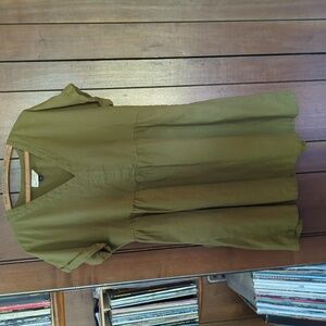 Universal Thread Olive Green Short Sleeve Babydoll Mini Dress Sz L